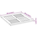vidaXL Dessus de table 60x60x2 cm carré bois massif d'acacia