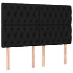 vidaXL Sommier à lattes de lit et matelas et LED Noir 160x200 cm Tissu