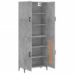 vidaXL Buffet haut Gris béton 69 5x34x180 cm Bois d'ingénierie