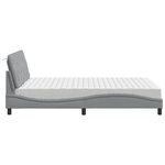 vidaXL Lit avec matelas gris clair 140x200 cm tissu