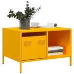 vidaXL Table basse jaune moutarde 68 5x50x43 5 cm acier laminé à froid