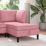 vidaXL Pouf avec Rangement Rose Velours