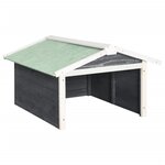 vidaXL Garage de tondeuse à gazon 72x87x50 cm Gris et blanc Sapin