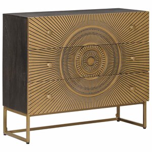vidaXL Armoire à tiroirs avec tiroir Laiton 75 x 30 x 65 cm