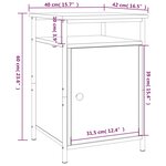 vidaXL Table de chevet sonoma gris 40x42x60 cm bois d'ingénierie