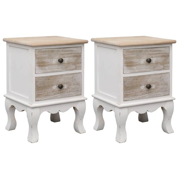 vidaXL 2 Pièces Tables de chevet 35x30x50 cm Bois de Paulownia
