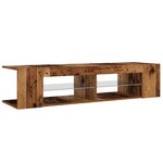 vidaXL Meuble TV avec lumières LED vieux bois bois d'ingénierie