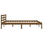 vidaXL Cadre de lit Bois de pin massif 140x200 cm Marron miel