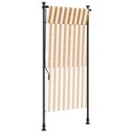 vidaXL Store roulant d'extérieur orange et blanc 120x270cm tissu acier