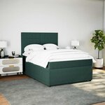 vidaXL Sommier à lattes de lit et matelas Vert foncé 140x190cm Velours