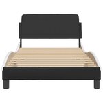 vidaXL Cadre de lit Dover noir et blanc 100x200 cm similicuir