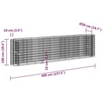 vidaXL Lit surélevé à gabion Fer galvanisé 400x50x100 cm