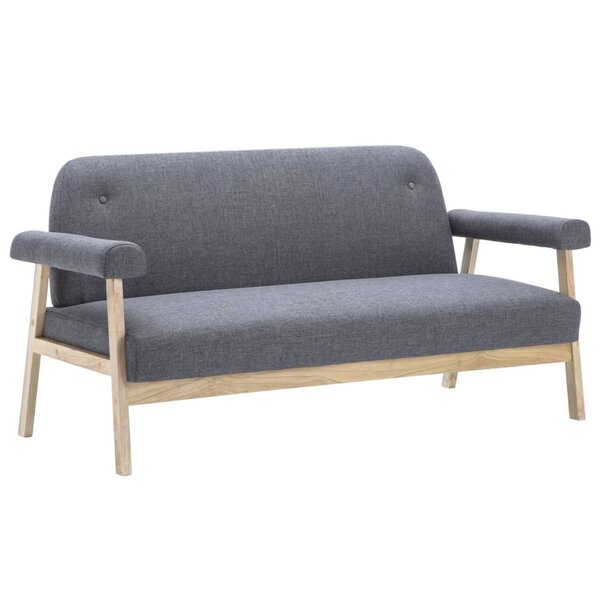vidaXL Canapé à 3 places Tissu Gris foncé