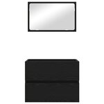 vidaXL Set de meubles de salle de bain 2 pièces Chêne noir Bois d'ingénierie