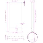 vidaXL Pieds de table de bar Anthracite 2 pièces 60 x (110-111) cm Acier