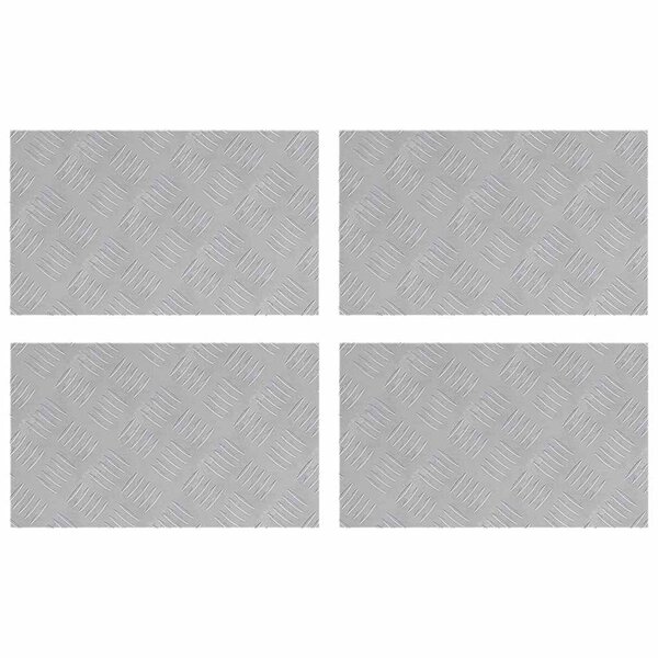 vidaXL Plaques à damier 4 Pièces Argent 50 x 30 cm Aluminium