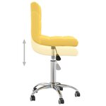 vidaXL Chaise pivotante de bureau Jaune moutarde Tissu