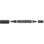 Marqueur d'atelier Lumocolor duo permanent Noir STAEDTLER