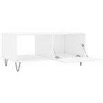 vidaXL Table basse Blanc brillant 90x50x40 cm Bois d'ingénierie