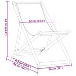 vidaXL Chaises de plage pliantes lot de 2 tissu et bois massif