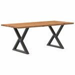 vidaXL Table à manger marron clair bois de chêne massif rectangulaire