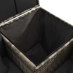 vidaXL Salon de jardin 4 Pièces avec coussins résine tressée gris