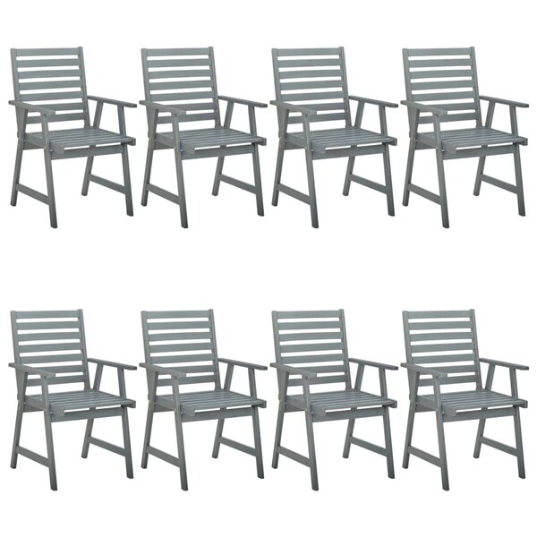 vidaXL Chaises à manger d'extérieur lot de 8 Gris Bois d'acacia