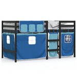 vidaXL Lit mezzanine enfants avec rideaux sans matelas bleu 90x200cm