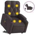 vidaXL Fauteuil inclinable de massage électrique Marron foncé Tissu