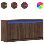 vidaXL Meuble TV avec LED chêne marron 100x34x50 cm bois d'ingénierie