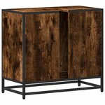 vidaXL Armoire de lavabo de salle de bain chêne fumé 65x33x60 cm