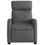 vidaXL Fauteuil inclinable de massage en tissu gris foncé