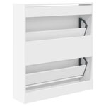 vidaXL Armoire à chaussures blanc 80x21x87 5 cm bois d'ingénierie