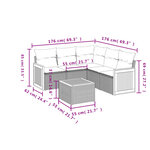 vidaXL Salon de jardin 6 Pièces avec coussins noir résine tressée