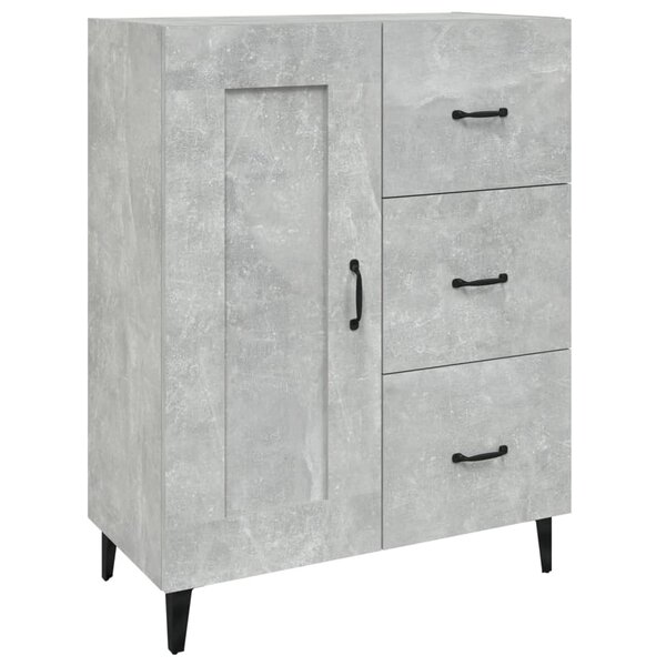 vidaXL Buffet Gris béton 69 5x34x90 cm Bois d'ingénierie