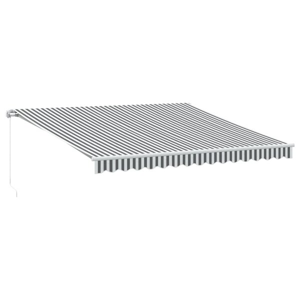 vidaXL Auvent manuel rétractable avec LED anthracite blanc 400x350 cm