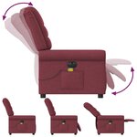 vidaXL Fauteuil de massage inclinable électrique Rouge bordeaux Tissu