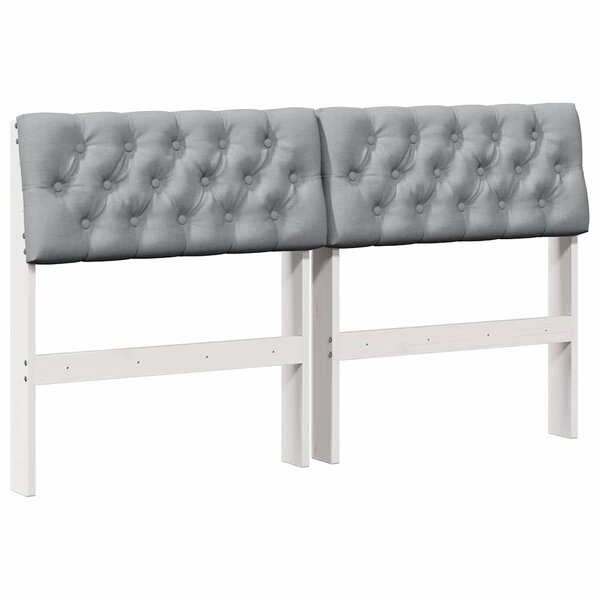 vidaXL Tête de lit capitonnée Gris clair 135 cm Pin massif