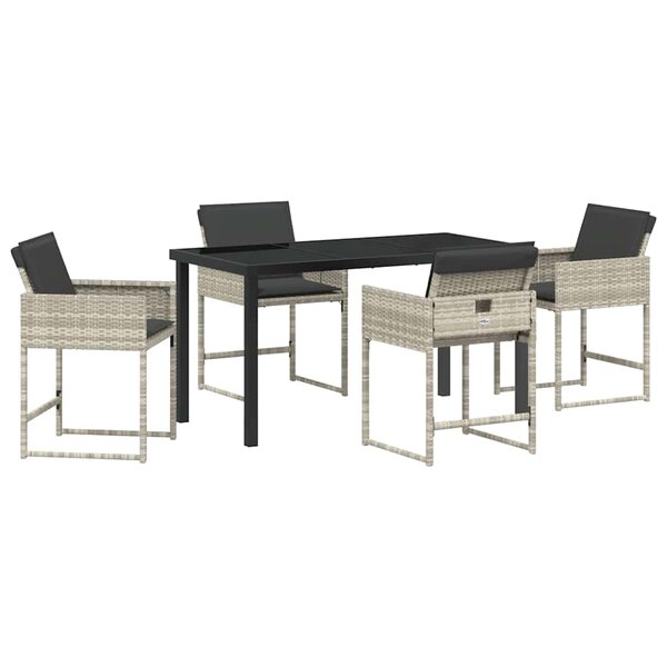 vidaXL Ensemble de salle à manger pour jardin 5 Pièces Gris clair