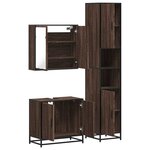 vidaXL Ensemble de meubles de salle de bain 3 Pièces Chêne marron