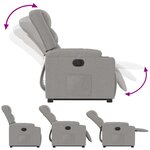 vidaXL Fauteuil inclinable électrique gris nuage tissu