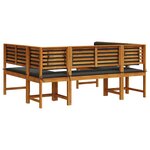 vidaXL Ensemble de banc de jardin 5 Pièces Marron Bois d'acacia massif