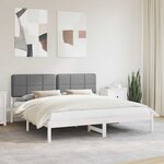 vidaXL Cadre de lit avec tête de lit rembourrée Noir 200 x 200 cm