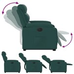 vidaXL Fauteuil inclinable électrique vert foncé tissu