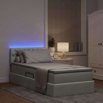 vidaXL Lit avec rangement et LED Gris clair 90 x 190 cm Velours