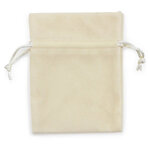 Pochon effet velours couleur rouge 12x12 cm (lot de 2)