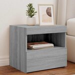 vidaXL Tables de chevet avec lumières LED 2 Pièces sonoma gris 50x40x45cm