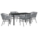 vidaXL Ensemble de salle à manger pour jardin 5 Pièces Gris Poly rotin