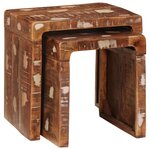 vidaXL Tables d'appoint Multicolore bois de récupération massif