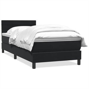 vidaXL Sommier à lattes de lit avec matelas noir 80x220 cm velours